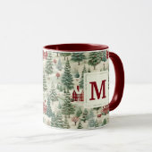 Monogram Woodland rustieke land kerst schattig Mok (Voorkant rechts)