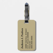 Monogram Woodland Tan Green Camo Camouflage Zwart Bagagelabel (Achterkant verticaal)