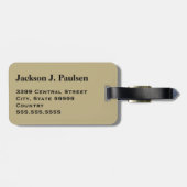 Monogram Woodland Tan Green Camo Camouflage Zwart Bagagelabel (Achterkant horizontaal)