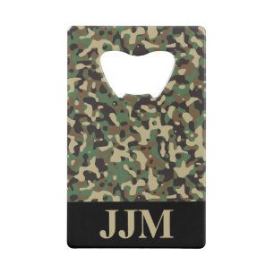 Monogram Woodland Tannengroen Camo Camouflage Zwar Creditkaart Flessenopener