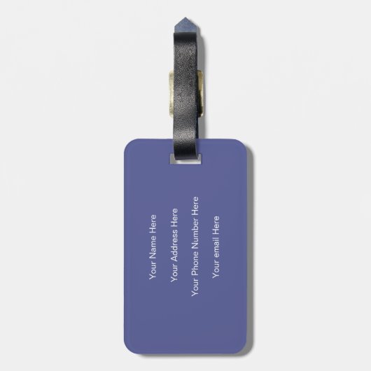 Monogram World Map Blue Pink Name Gift Favor Bagagelabel (Achterkant verticaal)