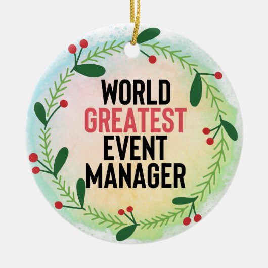 Monogram World's Best Event Manager Keramisch Ornament (Voorkant)