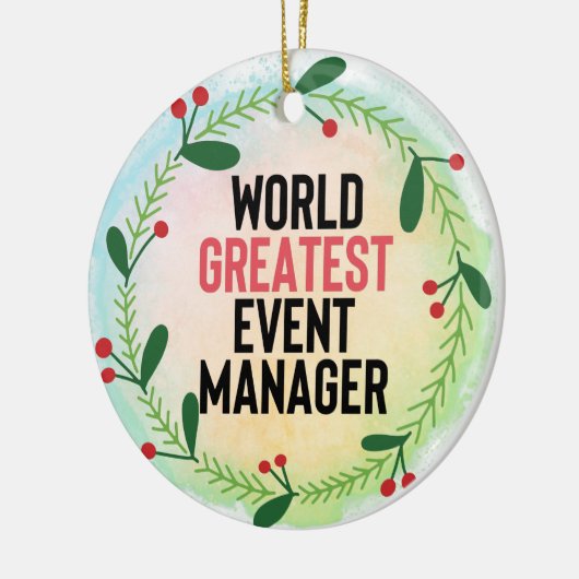 Monogram World's Best Event Manager Keramisch Ornament (Links)