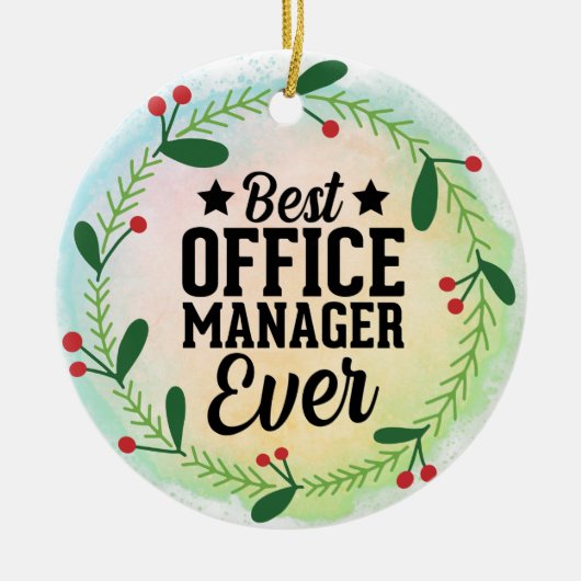 Monogram World's Best Office Manager Keramisch Ornament (Voorkant)