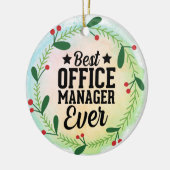 Monogram World's Best Office Manager Keramisch Ornament (Links)