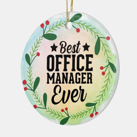 Monogram World's Best Office Manager Keramisch Ornament (Links)