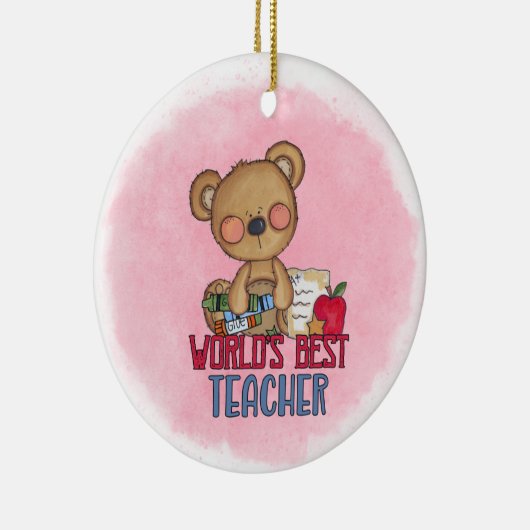 Monogram World's Best Teacher Ceramic Ornament (Rechts)