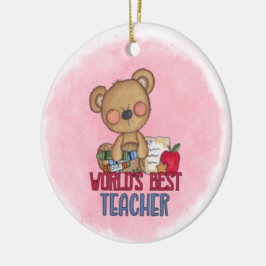 Monogram World's Best Teacher Ceramic Ornament (Links)