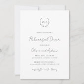 Monogram Wreatclassic Elegant Rehearsal Dinner Kaart (Voorkant)