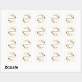 MONOGRAM WREATDING WREATDING MET GEEL OCHRE GOLD F VIERKANTE STICKER (Vel)