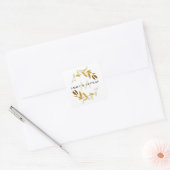 MONOGRAM WREATDING WREATDING MET GEEL OCHRE GOLD F VIERKANTE STICKER (Envelop)