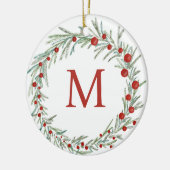 Monogram Wreated Kerstkeramische sieraad Keramisch Ornament (Links)