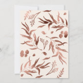 Monogram Wreated Roos Gold Foil Foto Wedding Kaart (Achterkant)