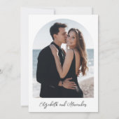 Monogram Wreated Roos Gold Foil Foto Wedding Kaart (Achterkant)