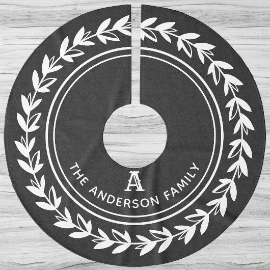 Monogram Wreated Striped Modern Grey Kerstmis Kerstboom Rok