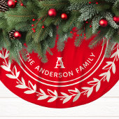 Monogram Wreated Striped Modern Red Kerstmis Kerstboom Rok