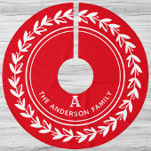 Monogram Wreated Striped Modern Red Kerstmis Kerstboom Rok