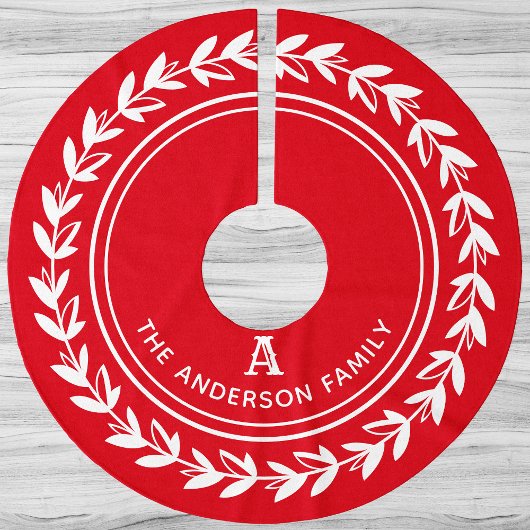 Monogram Wreated Striped Modern Red Kerstmis Kerstboom Rok