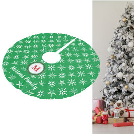 Monogram Wreater Jouw naam Green & White Snowflake Kerstboom Rok