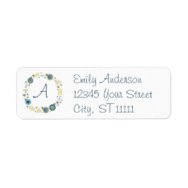 Monogram Wreater-kerstlabel Etiket