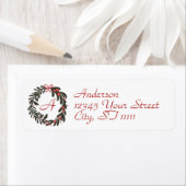 Monogram Wreater-kerstlabel Etiket (Insitu)