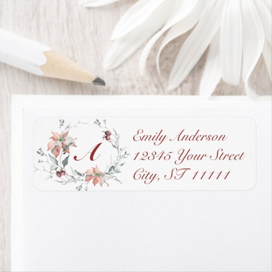 Monogram Wreater-kerstlabel Etiket (Insitu)