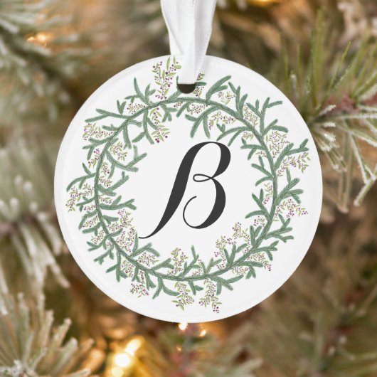 Monogram Wreater Kerstmis Ornament (Boom)