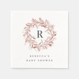 Monogram Wreath Baby shower Servet