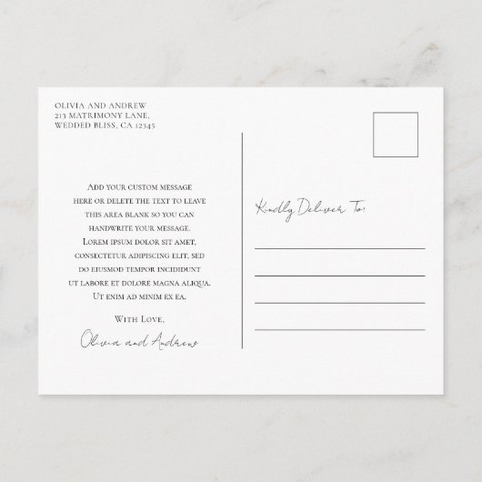 Monogram Wreath Crest Elegant Wedding Bedankt Briefkaart (Achterkant)