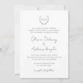 Monogram Wreath Crest Foto Elegant Wedding Kaart (Voorkant)
