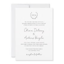 Monogram Wreath Crest Foto Elegant Wedding