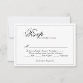 Monogram Wreath Elegant Wedding RSVP Kaartje (Voorkant)