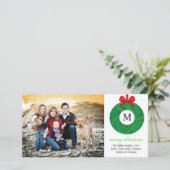 Monogram Wreath Feestdagenkaart (Staand voorkant)