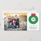 Monogram Wreath Feestdagenkaart (Voorkant)