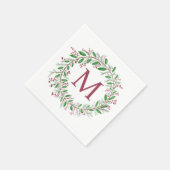 Monogram Wreath Kerstmis Napkins Servet (Hoek)