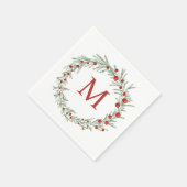Monogram Wreath Kerstmis Napkins Servet (Hoek)