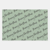 Monogram Wreath Merry Kerstfeestdag Inpakpapier Vel (Voorkant 3)