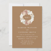 Monogram Wreath Pampas Grass Floral Tropical Kaart (Voorkant)