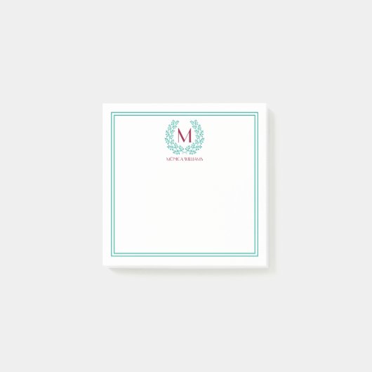 Monogram Wreath Post-it® Notes (Voorkant)