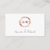 Monogram Wreath Wedding RSVP Enclosure Kaart (Achterkant)