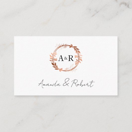 Monogram Wreath Wedding RSVP Enclosure Kaart (Achterkant)