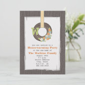 Monogram Wreath Wood geïnspireerd door Housewarmin Kaart (Staand voorkant)