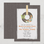 Monogram Wreath Wood geïnspireerd door Housewarmin Kaart (Voorkant / Achterkant)