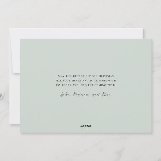 Monogram WreatSjabloon Kerstmis Kaart (Achterkant)