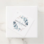 MONOGRAM WREATWEDDING VAN BLAUWE BLAUWE FOLIAGE BEDANKJES LABELS (In situ)