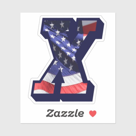 Monogram X Amerikaanse vlag X Initiaal Verenigde S Sticker (Vel)
