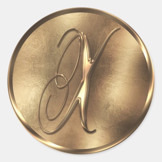 Monogram X Bronze Weddenschap Ronde Sticker (Voorkant)