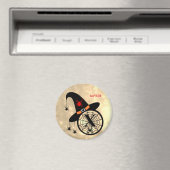 Monogram X Halloween Sky Witch Spiders Name Magnet (Insitu (Vaatwasser))