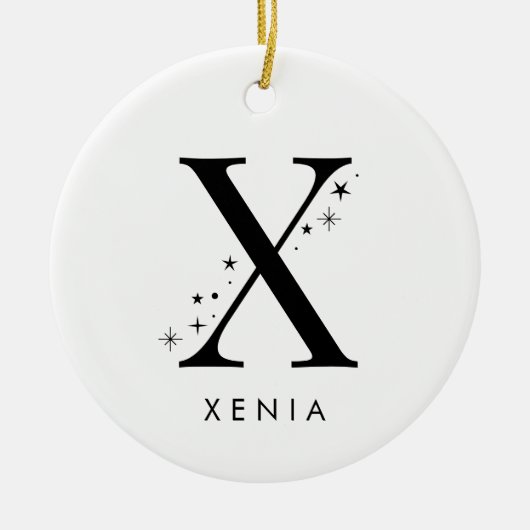 Monogram X hemelse naam Keramisch Ornament (Voorkant)