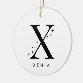 Monogram X hemelse naam Keramisch Ornament (Links)